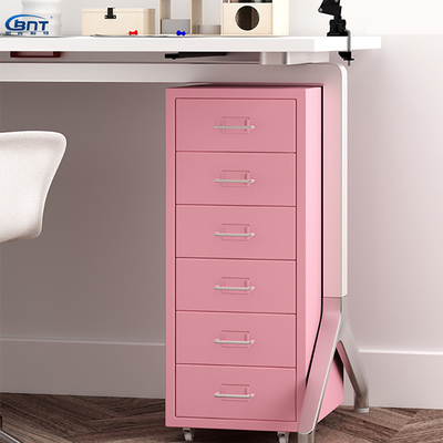 Metal Corner Storage Cabinet 6 Drawer Mobile Steel Locker Cabinet