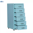 Compact Colorful 6 Drawer Mobile Under Desk Cabinet Space Saving