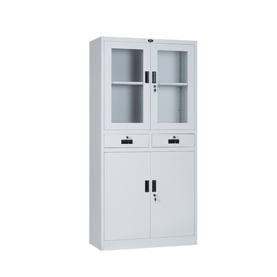 0.6mm Frosted Glass File Cabinet With 2 Drawers
