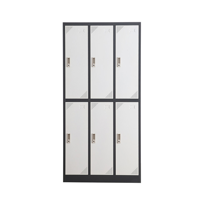 Bedroom Mirror 6 Door Metal Lockers For Employees 0.7mm Thickness