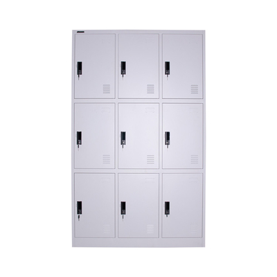 3 Lines 9 Doors Staff Metal Lockers Assembled For Gym