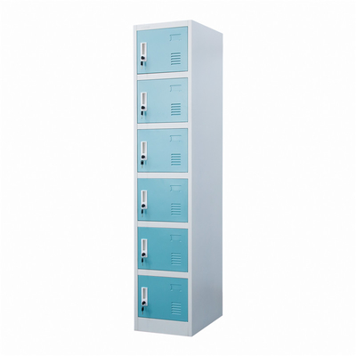 6 Door Metal Lockers Vertical Wardrobe Storage For School Gym