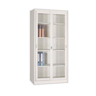 Steel Sliding Door Cupboards Office Storage With Glass Doors