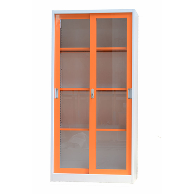 Steel Sliding Door Cupboards Office Storage With Glass Doors