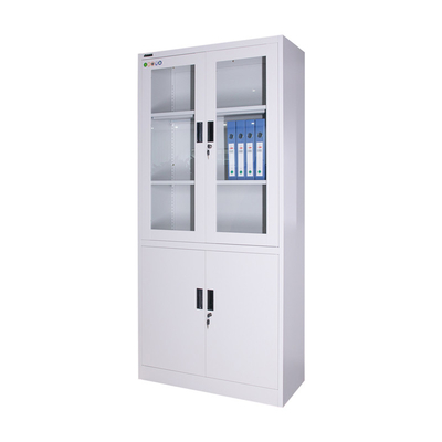 Metal File Storage Steel Glass Door Filing Cabinet Lockable