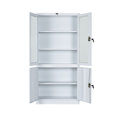 Glass Door Filing Cabinet 0.201Cbm KD Structure 1 Year Warranty