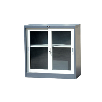 Metal Sliding Glass Door File Cabinet KD Structure Lockable