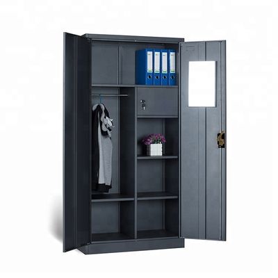 Bedroom Waterproof  2 Door Metal Wardrobe Closets