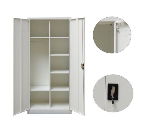 Multifunctional KD Metal Wardrobe Closets With Hanger