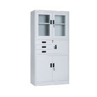 Glass Door Three Drawers Security Steel Filing Cabinet With Inner Box