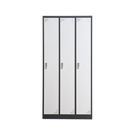 Vertical Clothes Cabinet Steel Locker 3 Door Metal Wardrobe