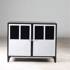 One Two Three Doors Clothes Cabinet Metal Home Storage Furniture With Glass