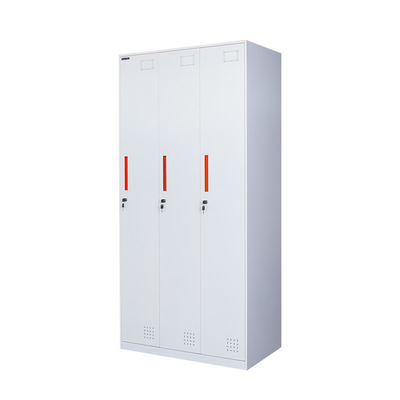 School 3 Doors Metal Lockers Durable Parcel Office Furniture Wardrobe
