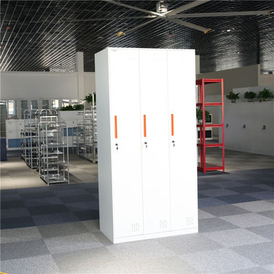 School 3 Doors Metal Lockers Durable Parcel Office Furniture Wardrobe