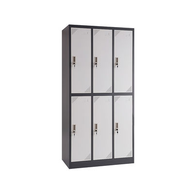 RAL Color Metal Gym Lockers With Cam Handle Lock 6 Door Metal Wardrobe Lockers