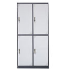Thickness 0.5~0.8mm Four Doors Locker Gray Vertical Iron Storage Locker