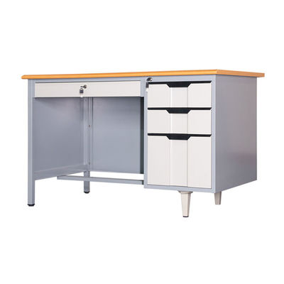 Multi Drawers Wood Steel Top Single Side Computer Desk Single Table Desk