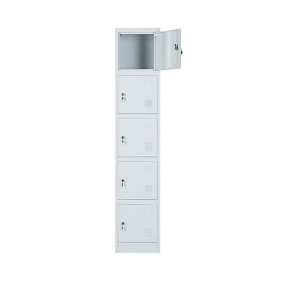 Steel Furniture 1 Line 5 Doors Metal Lockers Structure Wardrobe