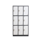 Wardrobe Cloth Metal Staff Lockers With Nine Doors Clothes Cabinet Frame