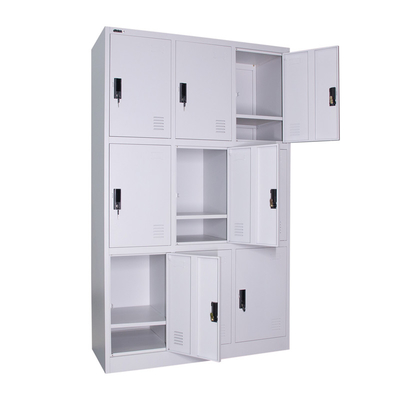 Wardrobe Cloth Metal Staff Lockers With Nine Doors Clothes Cabinet Frame