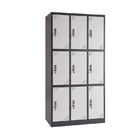 Large Capacity Metal Lockers Cabinet With Nine Doors Lockable Office Furniture