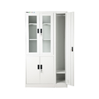 Modern Design Glass Door Filing Cabinet Metal Clothes Locker