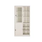 Commercial 2 Glass Door Steel Sliding Office File Cabinet Storage