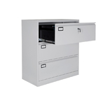 Wooden Top Three Drawer Filing Cabinet Commercial Metal Drawers Cabinet