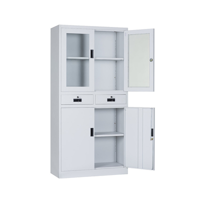 Cyber Lock Steel Cupboard With Glass Doors KD Structure