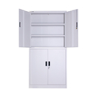 Modern Stainless Steel Bookcase Office Furniture With Vertical 2 Doors