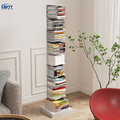 RAL Color Metal Standing Corner Bookshelf Multi Level Portable