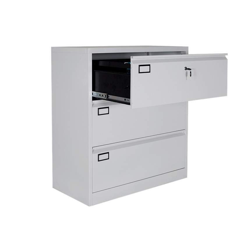 Steel Three Drawer File Cabinet Storage Steel Fling Cupboard