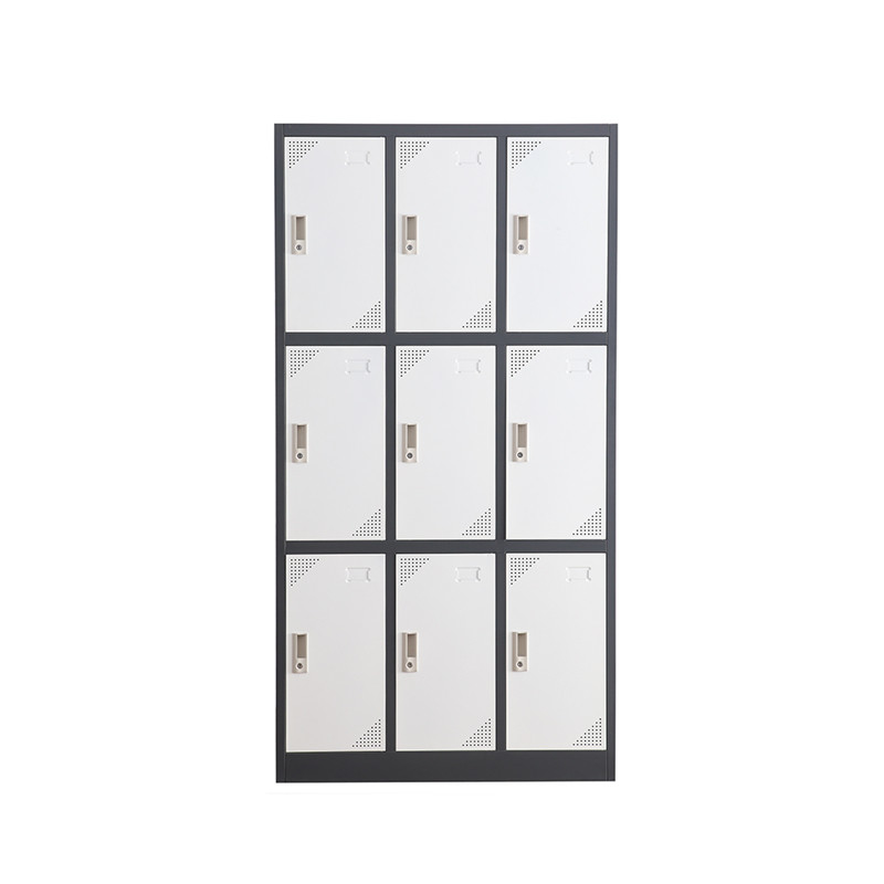 3 Lines 9 Doors Staff Metal Lockers Assembled For Gym