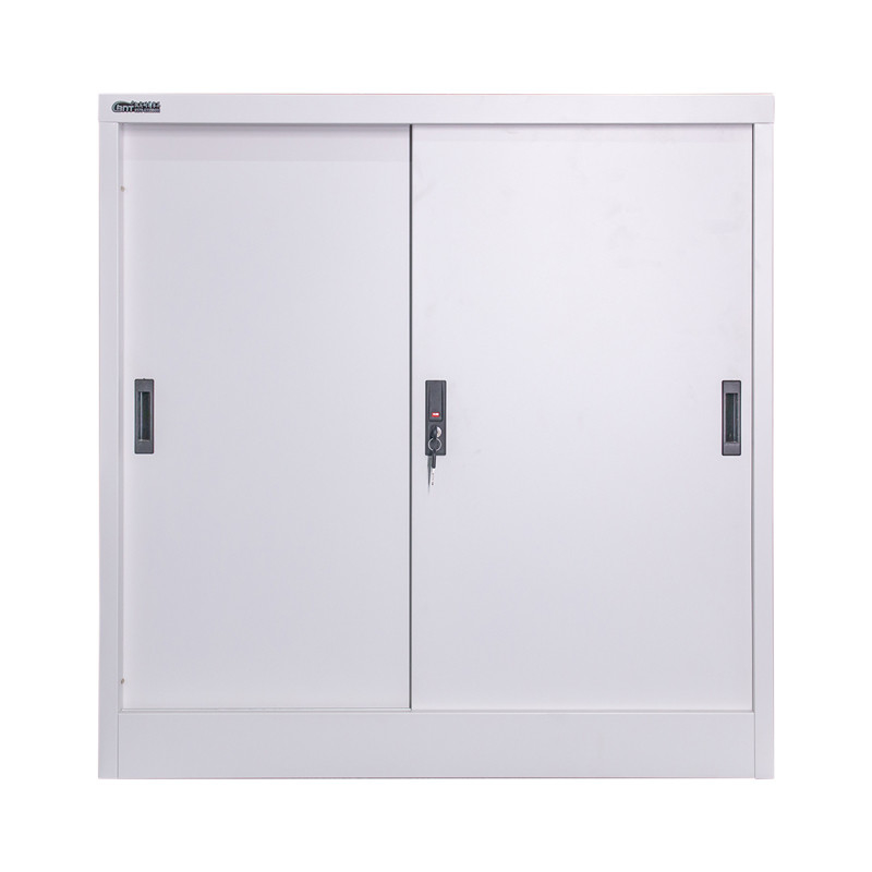 Multifunctional 1.0mm Metal Sliding Door Cabinet With Adjustable Shelf Book Case