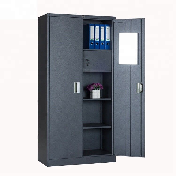 Bedroom Waterproof  2 Door Metal Wardrobe Closets