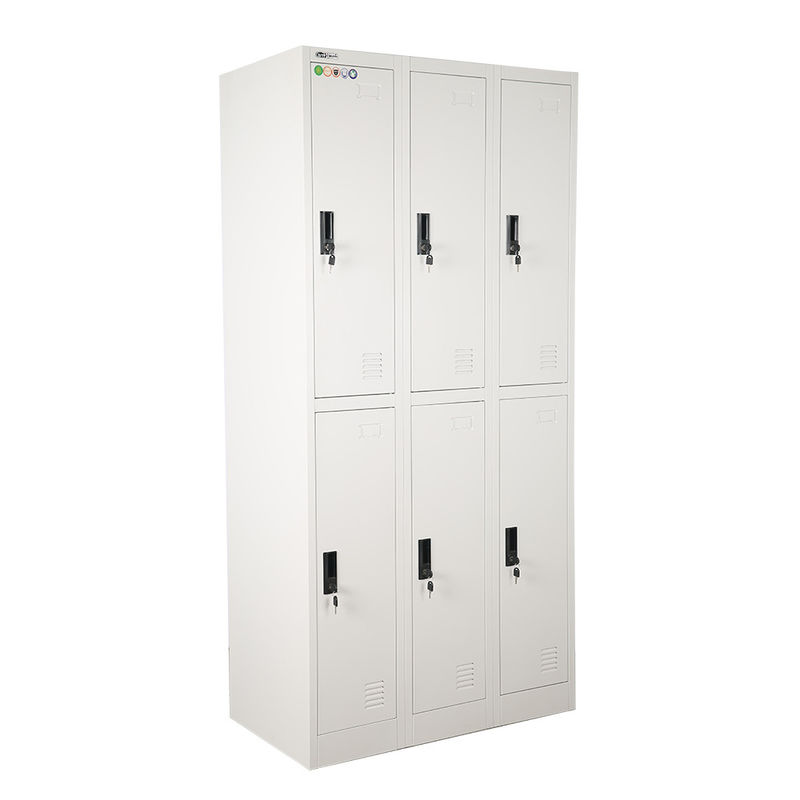Fireproof Employee Lockers 6 Door Metal Filing Cabinets