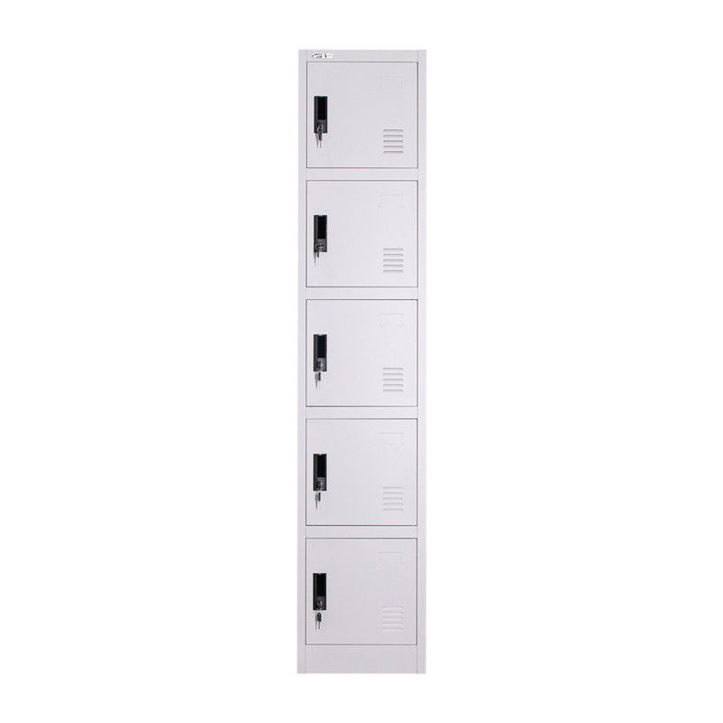 H1850mm Employee Metal Lockers 5 Door Locker Cabinet Cyber Lock Plastic Handles