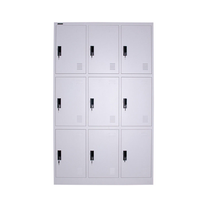 9 Doors Metal Lockers Steel Clothes Storage Wardrobe Classroom Use