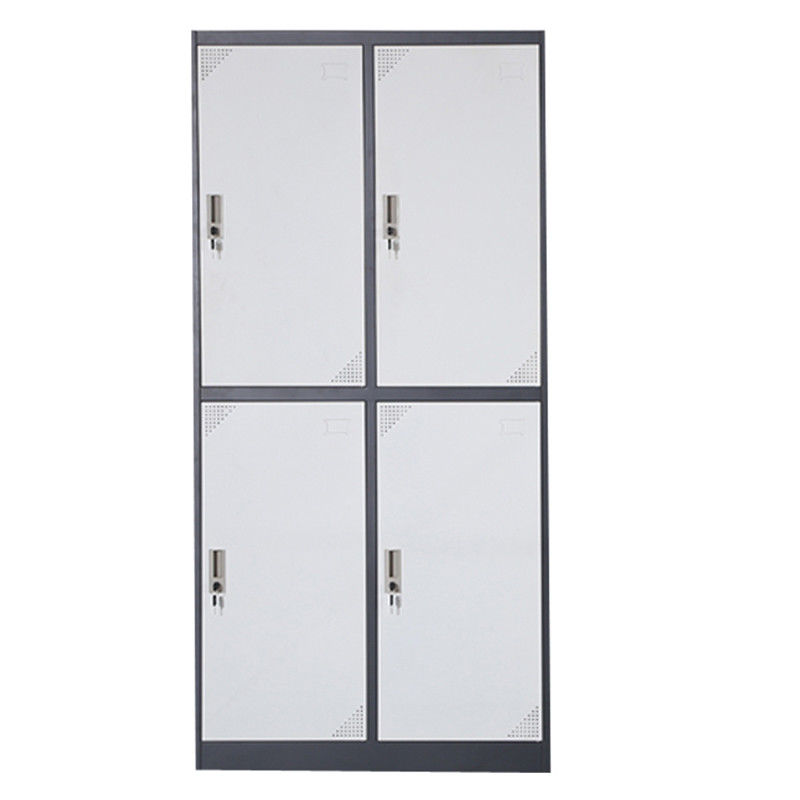 Thickness 0.5~0.8mm Four Doors Locker Gray Vertical Iron Storage Locker