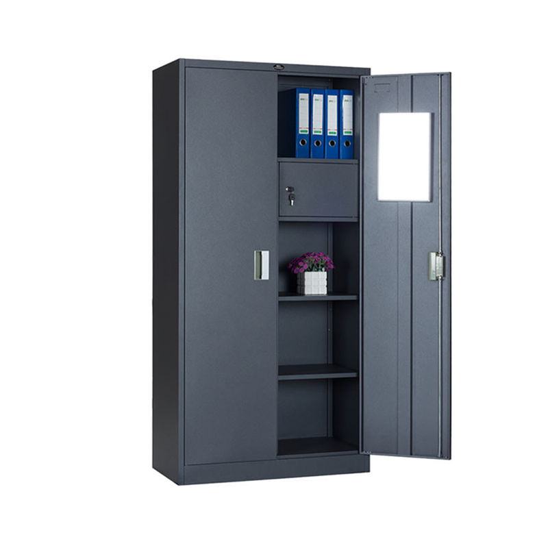 Modern Steel Clothes Storage Cabinet File Metal 2 Doors Wardrobe