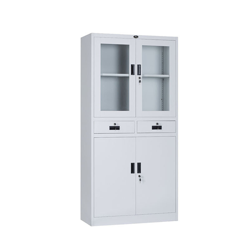 Cyber Lock Steel Cupboard With Glass Doors KD Structure